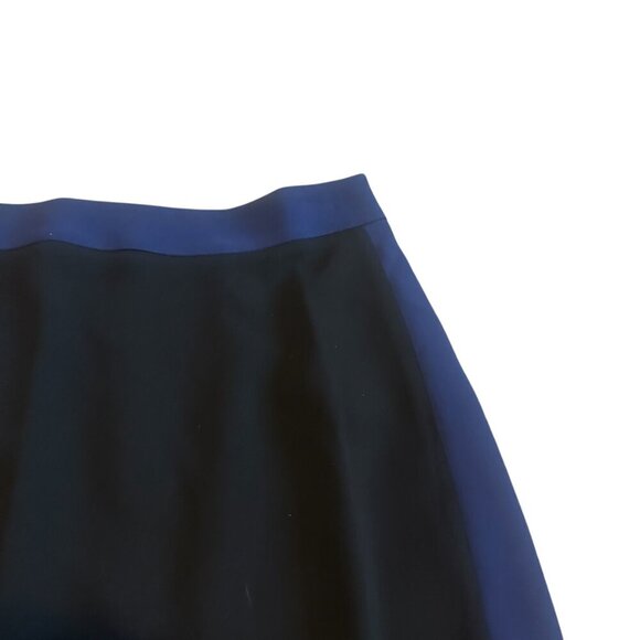 Diane Von Furstenberg Black Blue Color Block Pencil Skirt Slit Size 6 Women's - Picture 2 of 10